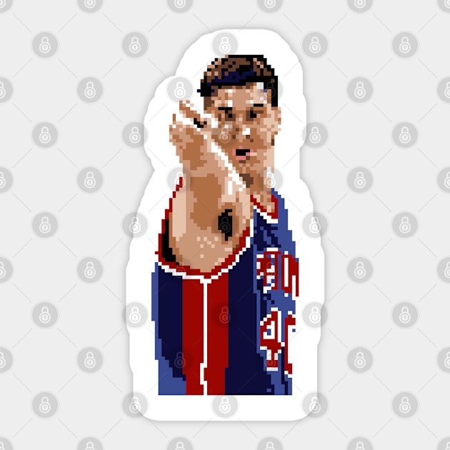 Laimbeer Pixel Pointing Sticker by qiangdade